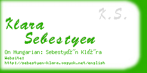 klara sebestyen business card